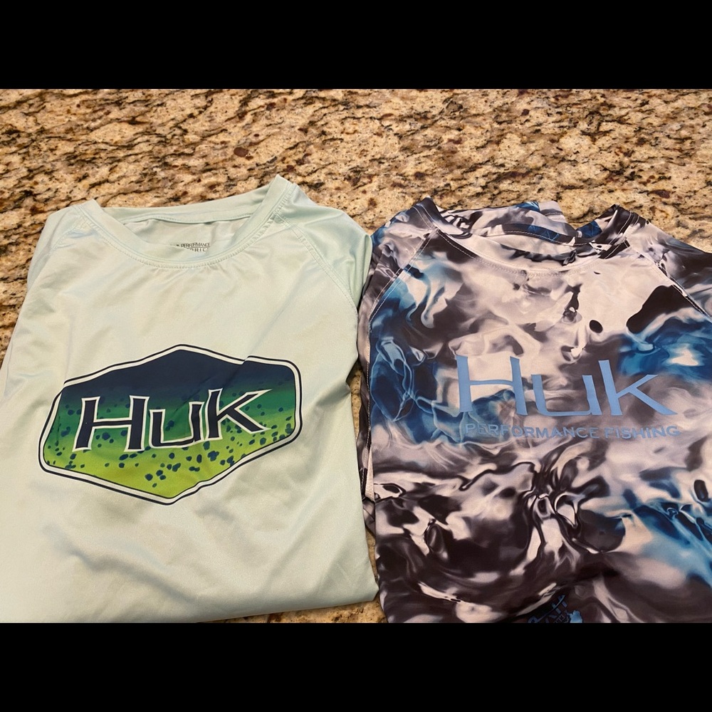 Boys Youth Large Huk fishing shirts